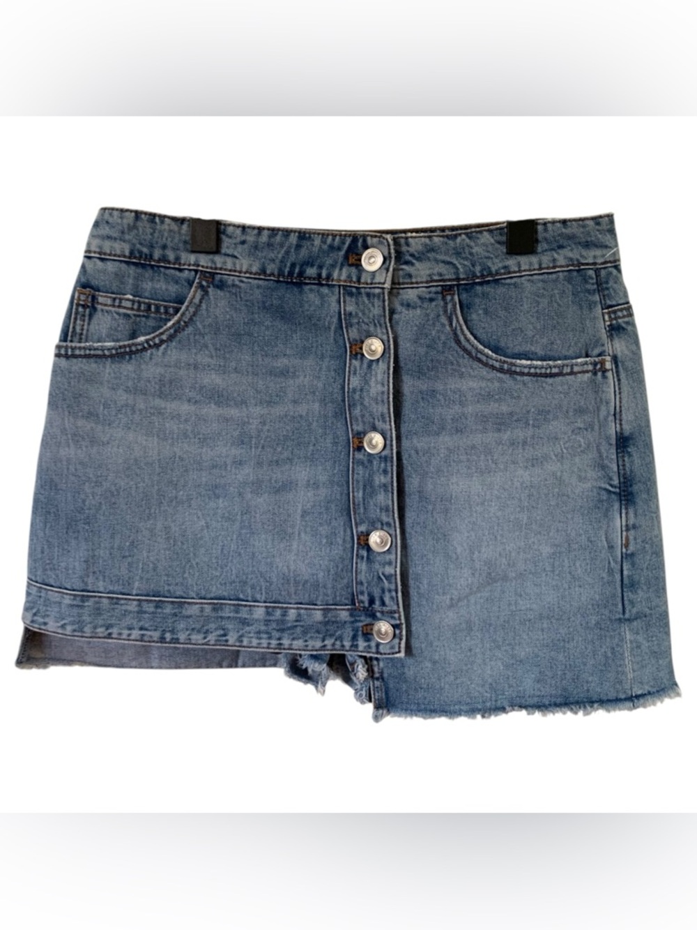 Archive Miss Sixty Denim Culotte Mini Skirt Y2K-Adjacent Button Front Size M 29 - Picture 14 of 16